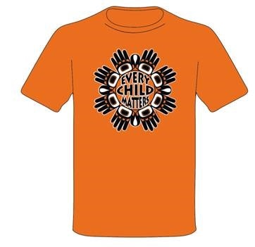 orange shirt with every child matters design and slogan